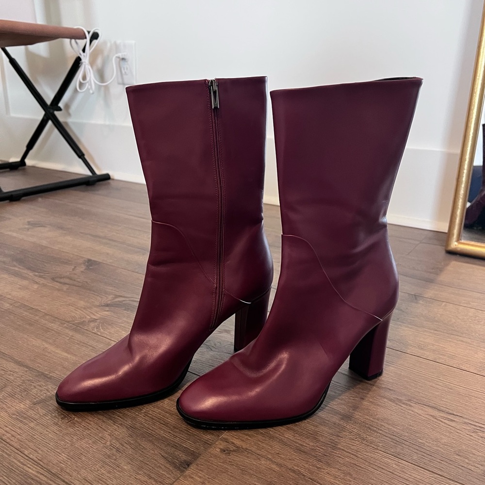 Via Spiga maroon high leather booties